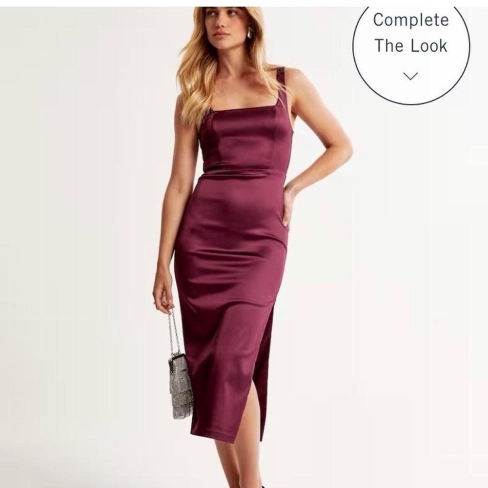 Abercrombie & Fitch Burgundy Midi Dress